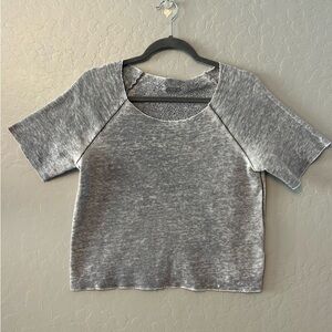 Casual Heather Gray Women's Short Sleeve Top